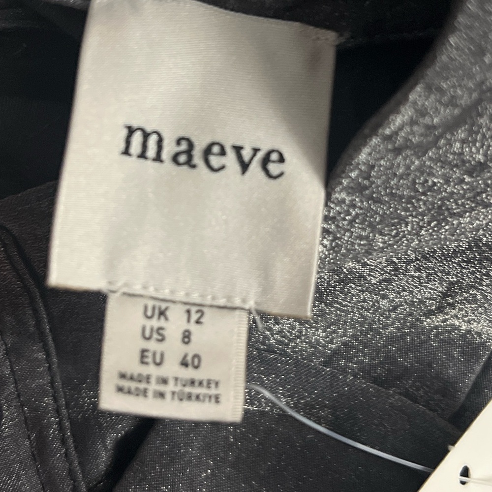 🟤NWT MAEVE by ANTHROPOLOGIE Shimmered Wide-Leg Trousers in Licorice - Picture 5 of 6